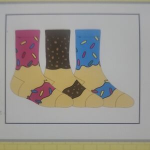 Kids Donut Themed Socks- 3 Pairs